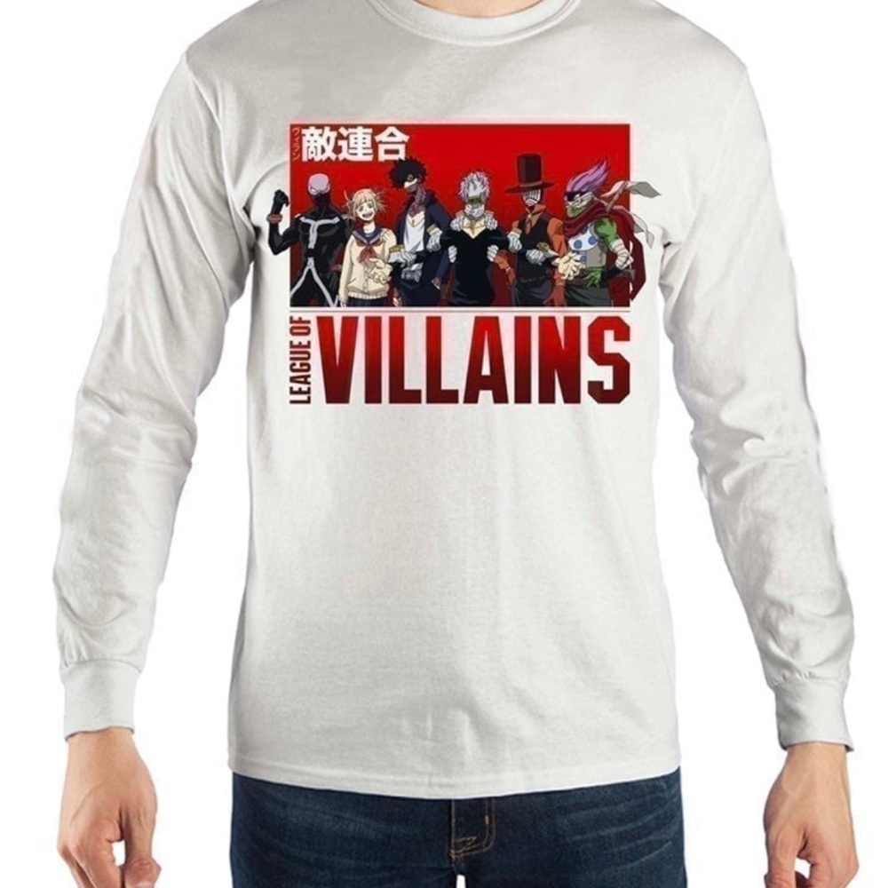League of Villains White Long Sleeve Tee